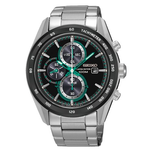 SEIKO 精工 CRITERIA 速度傳說太陽能計時腕錶 V176-0AN0G(SSC413P1) 黑 綠 42mm