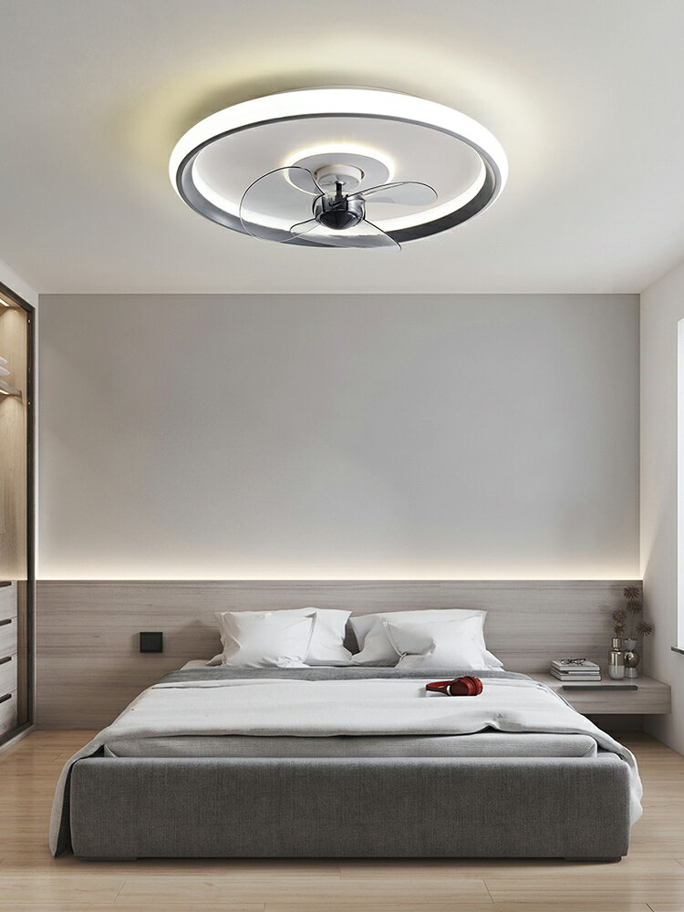 臥室吸頂風扇燈現代超薄客廳隱形家用吊扇支持110V隱形餐廳電扇燈