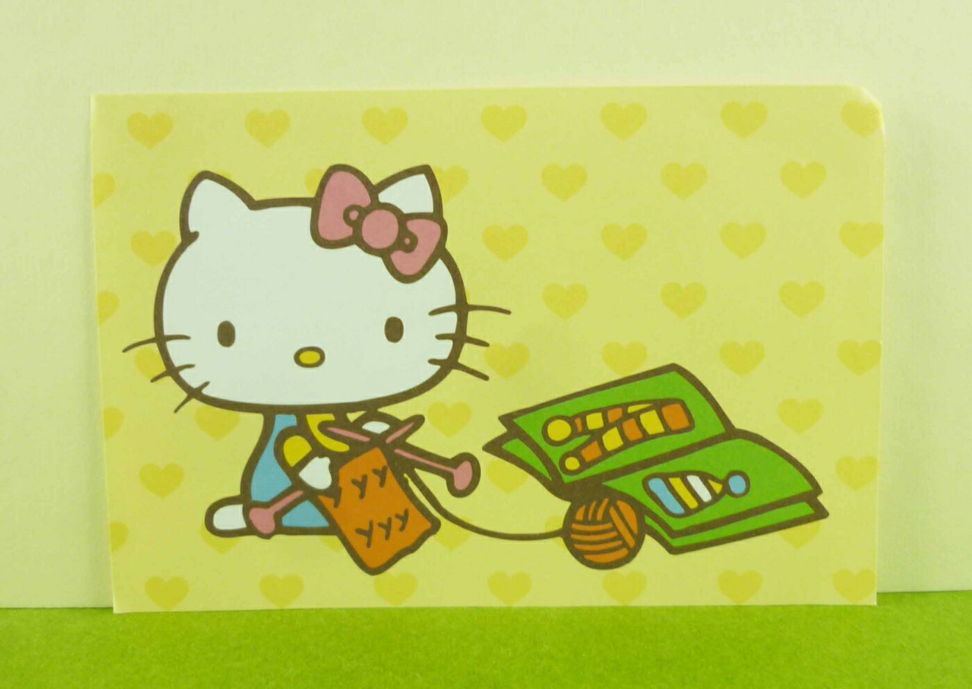 【震撼精品百貨】Hello Kitty 凱蒂貓 卡片-毛線黃 震撼日式精品百貨