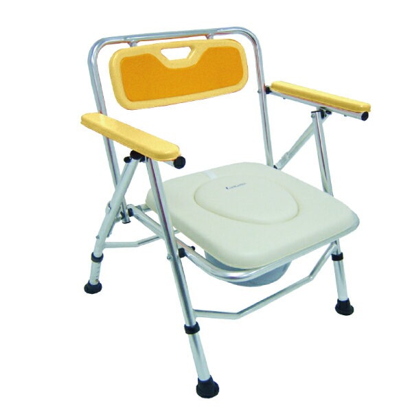 富士康 鋁合金可收合EVA軟背墊馬桶椅-黃色 (單個)【杏一】