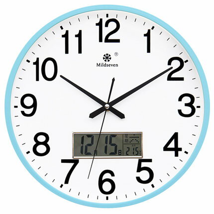 掛鐘 日曆家用簡約鐘錶客廳大掛表萬年曆現代靜音石英鐘電子『CM1614』