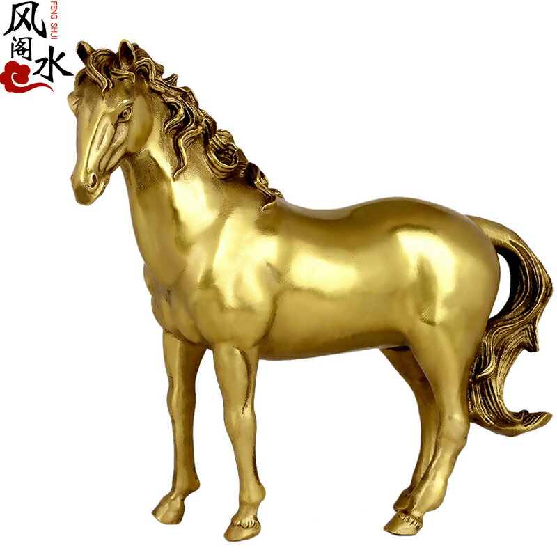 風水閣銅馬擺件馬到成功生肖馬唐奔馬家居裝飾品辦公室工藝品銅馬