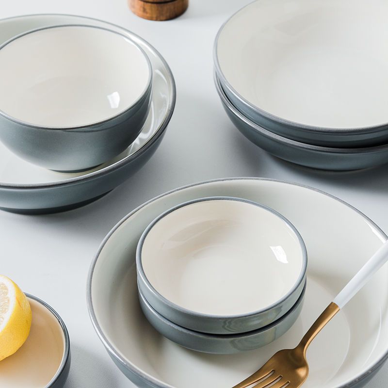 免運開發票 北歐餐具套裝網紅ins簡約碗碟套裝家用陶瓷創意情侶碗筷盤子組合-快速出貨