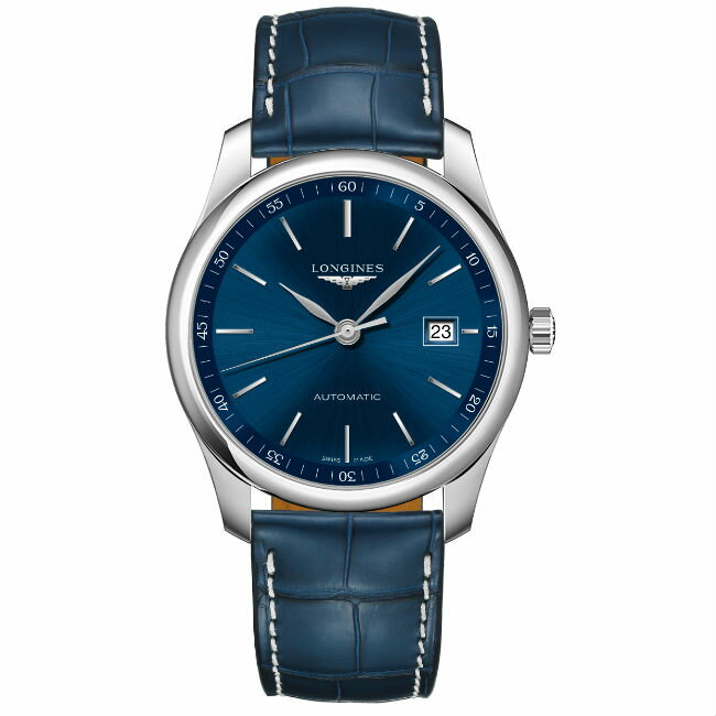 LONGINES 浪琴表 L27934920 巨擘優雅經典真皮腕錶/藍面40mm