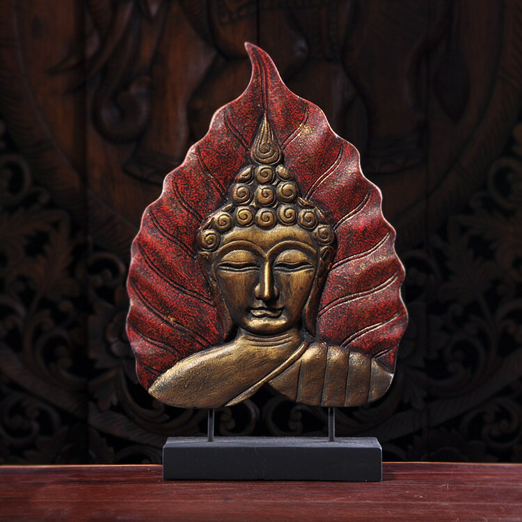泰國工藝品實木雕刻佛像招財擺件 東南亞創意禮品裝飾桌面擺設品1入