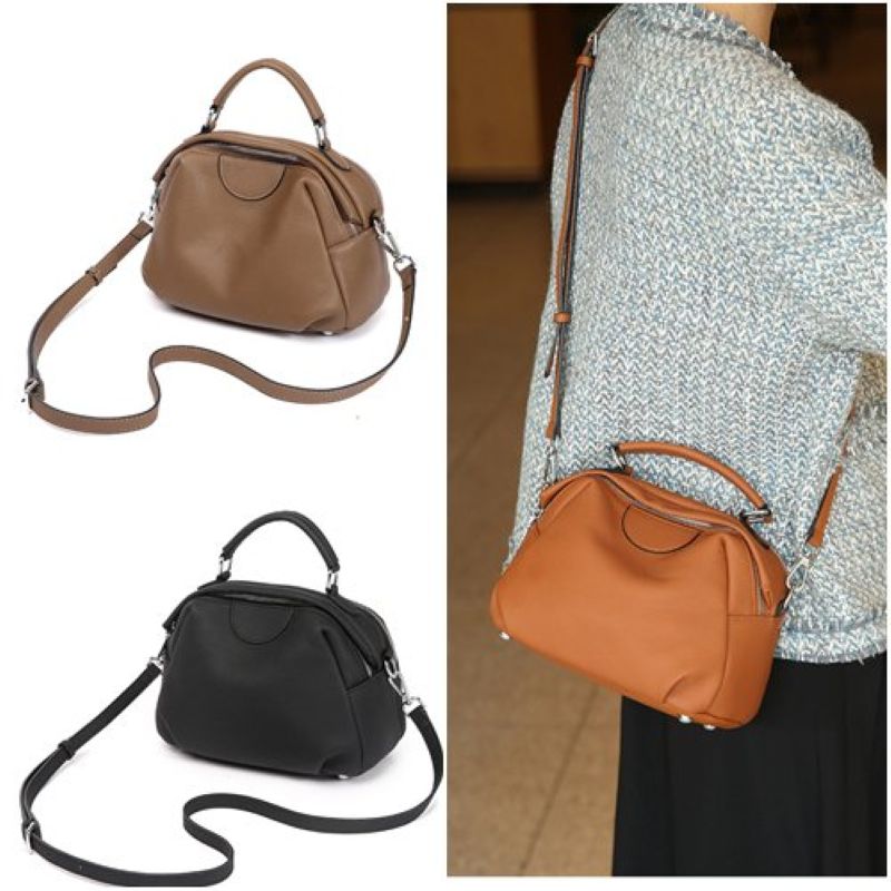 【米蘭精品】現貨+預購 真牛皮側背包手提包真皮革斜背包單肩包托特包隨身包-復古大容量女包包3色74mk75