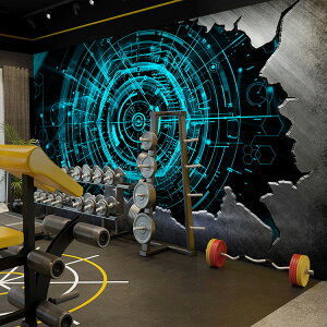 AI網咖科幻主題墻紙3D電競館科技感背景墻壁畫VR體驗館辦公室壁紙
