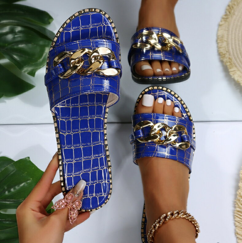 36-43 女鞋 加大尺碼拖鞋 平底涼鞋 平底拖鞋 平底鞋 小香風 大碼拖鞋 櫻桃嚴選 3