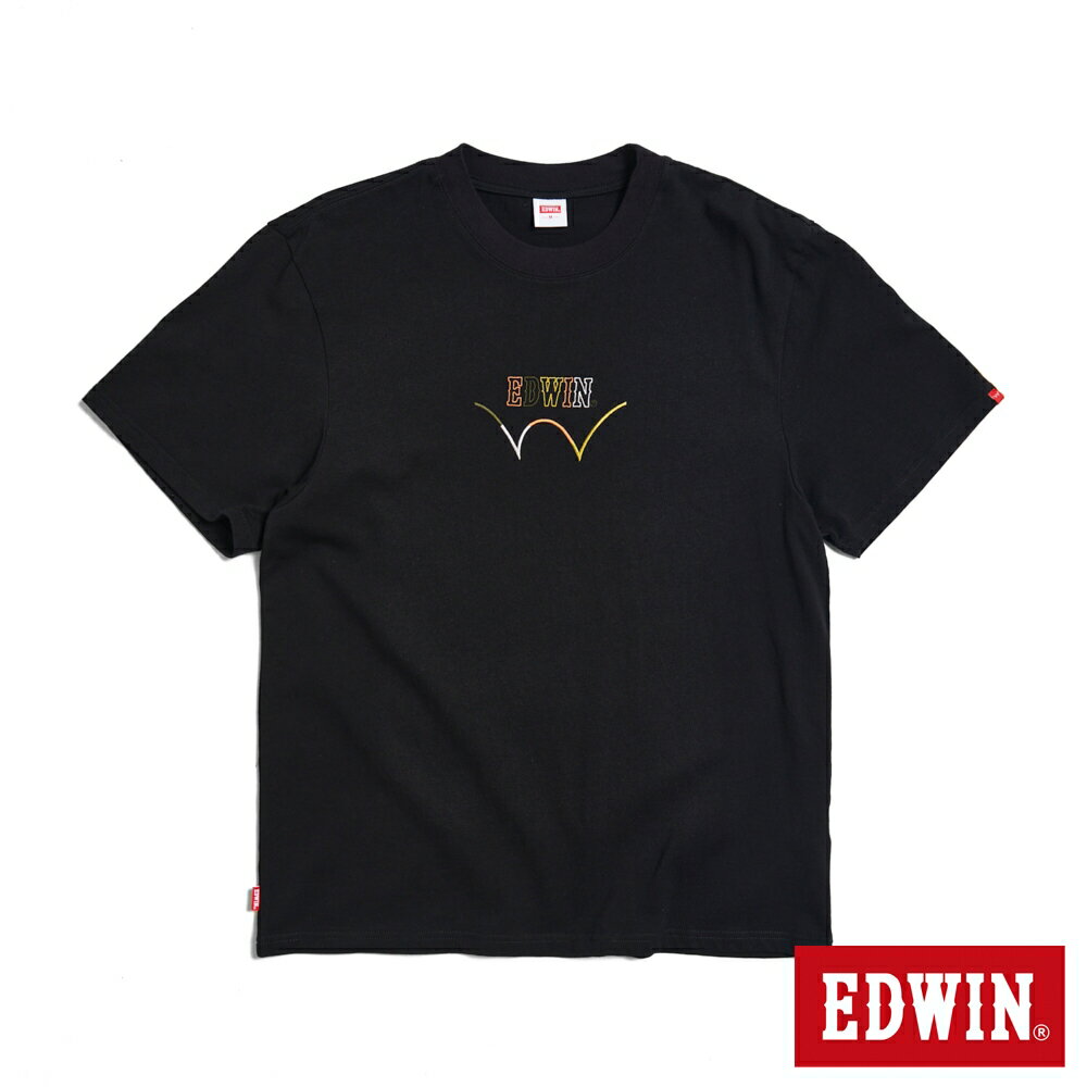 EDWIN 男款 彩色印花寬版短袖T恤 (黑色)