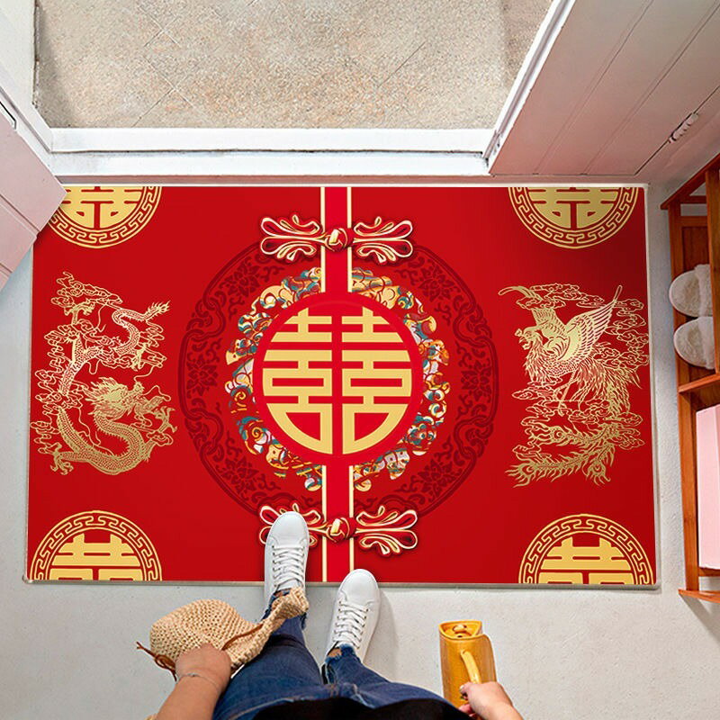 地墊門墊入戶喜慶吸水防滑婚房結婚腳墊過年臥室家用廁所客廳門口/地毯/地墊/腳墊/門墊/墊子/入門墊/客廳地毯/入門地毯