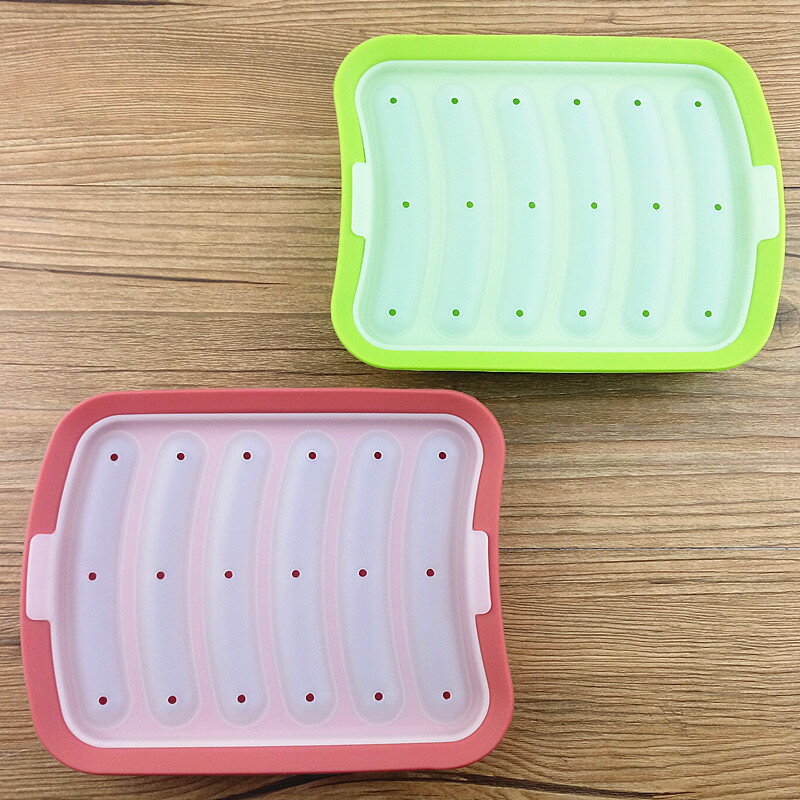 香腸模具DIY自制硅膠蛋腸熱狗模具蛋糕工具出口日本寶寶輔食盒子1入