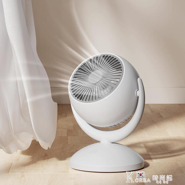 熱銷新品 2022新款空氣循環扇usb家用電風扇 可充電大風力寢室外貿桌面台扇
