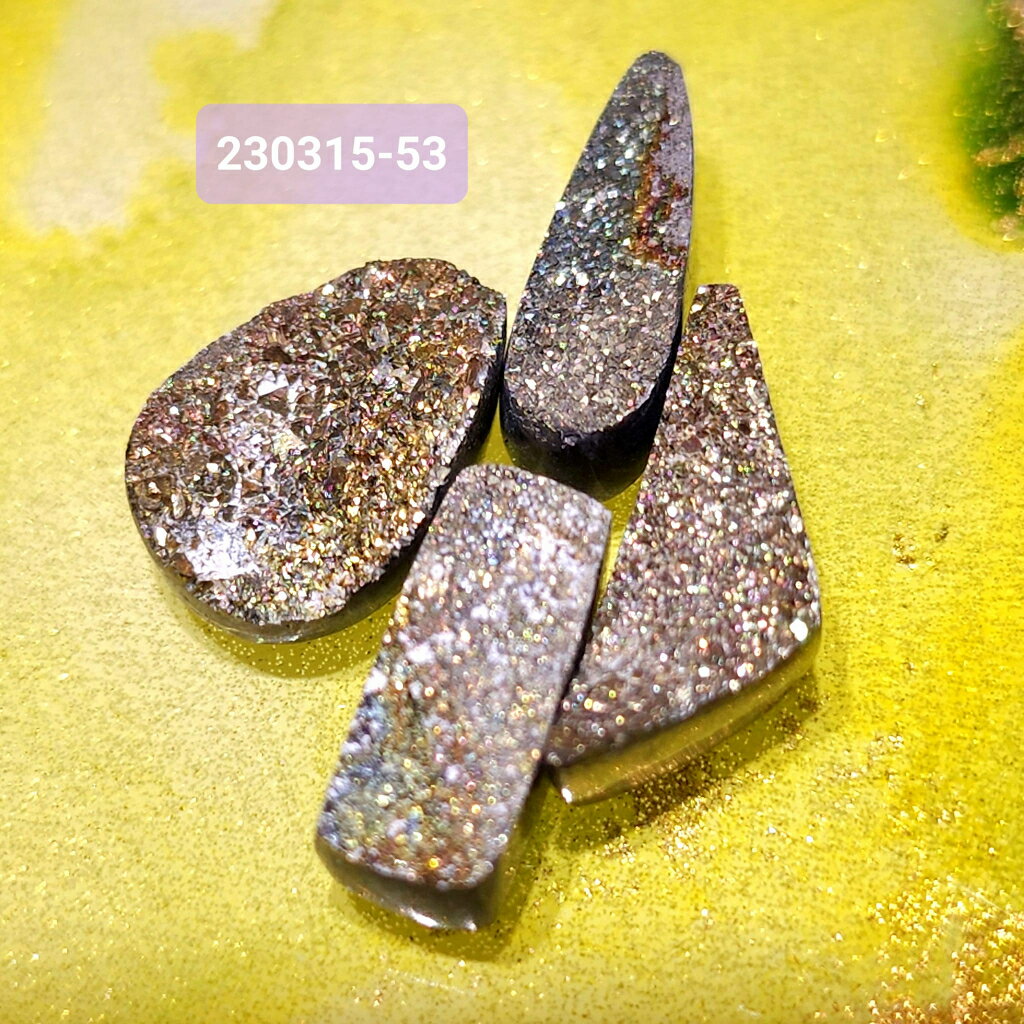 【土桑精品】彩虹黃鐵礦珠寶片230315-53&55&56號 Pyrite 金工設計 編織 自信 財富 考試 火元素