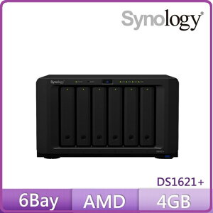 【六顆希捷4TB組合】群暉 Synology DS1621-PLUS 6Bay網路儲存伺服器 2.2GHz四核 4GB DDR4 SO-DIM +六顆希捷4TB