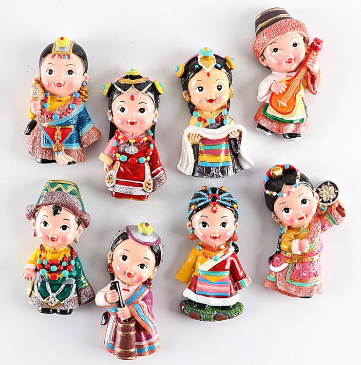 西藏冰箱貼人物磁貼創意可愛娃娃磁鐵旅游紀念品小禮物 免運開發票