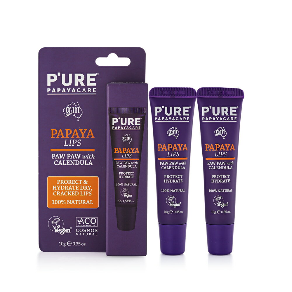 【澳洲 Pure Papayacare】木瓜護唇膏含金盞花 2入組 10g/條