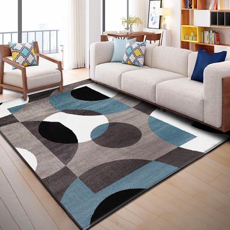 北歐簡約風格地毯客廳現代幾何沙發茶幾墊臥室床邊家用地毯長方形