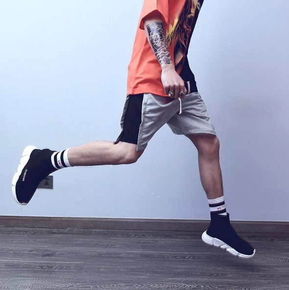 FINDSENSE Z1 韓國 男 時尚 街頭 嘻哈 休閒寬鬆 撞色拼接 休閒褲 短褲 運動褲