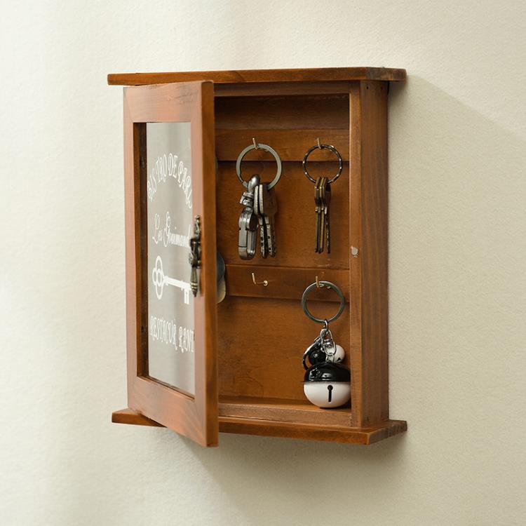 實木鑰匙收納盒壁掛門口客廳創意家用整理裝飾玄關鑰匙收納鑰匙盒