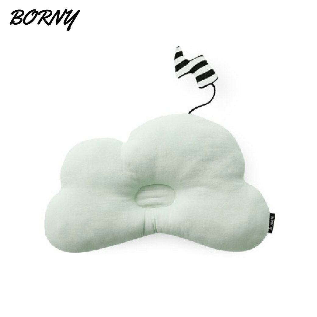韓國【Borny】3D雲朵造型嬰兒枕(0~10個月適用)(綠天使)
