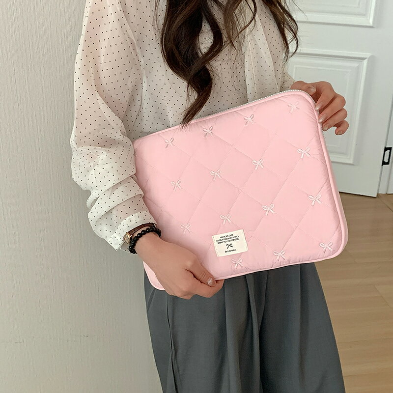 適用macbook內膽包2025新款Air13寸Pro14蝴蝶結韓國ins風蘋果聯想華為16膝上型電腦包