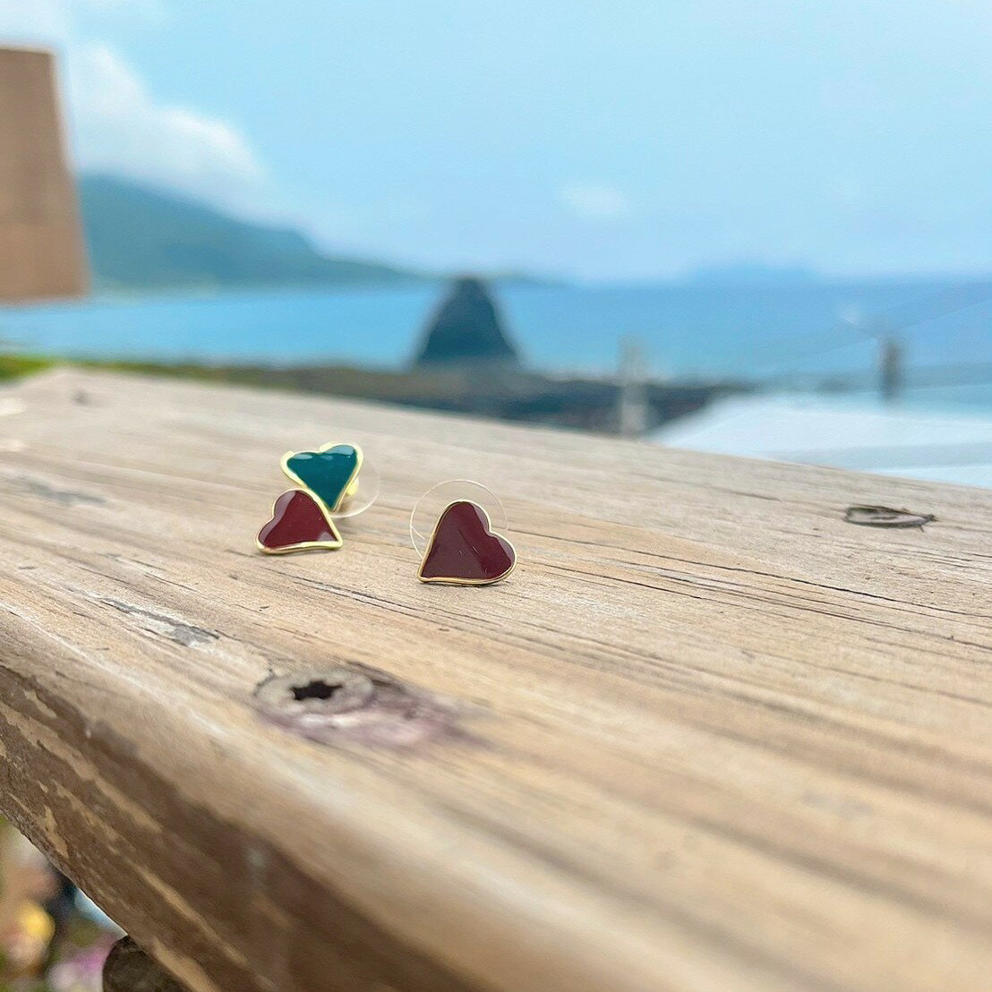 現貨專區｜釉彩愛心．銀針耳環(hdess102)｜送禮精選店家★Reyna jewelry 女王飾品