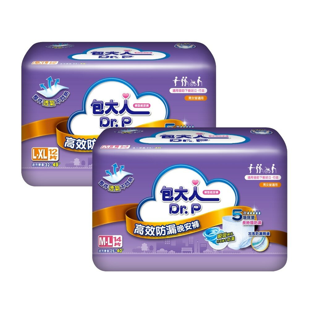 包大人高效防漏晚安褲 M-L 14片/L- XL 12片*6包入(箱購)【德芳保健藥妝】