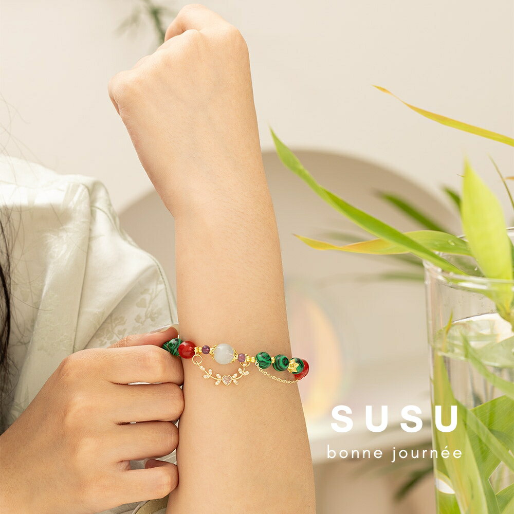 SU SU︱皇后水晶手鍊❤️紫水晶 紅玉髓 海藍寶 孔雀石 事業運 招財 轉運 能量 防小人 送禮 推薦 5