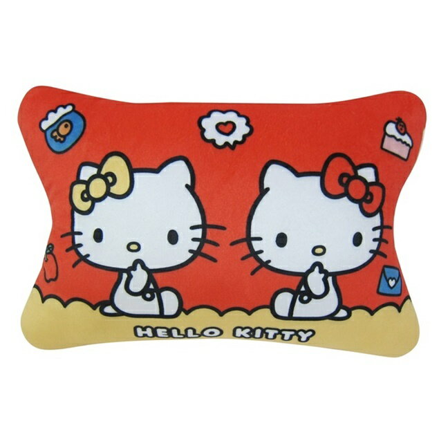 權世界@汽車用品 Hello Kitty 可愛物語系列 座椅頸靠墊 護頸枕 頭枕 午安枕 1入 PKTD018R-04