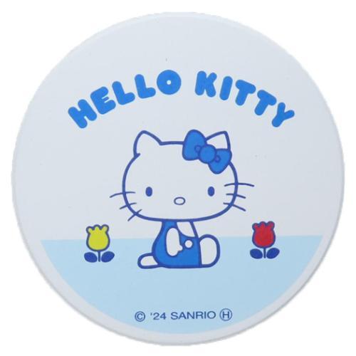 【震撼精品百貨】Hello Kitty 凱蒂貓~日本SANRIO三麗鷗 KITTY圓形陶瓷杯墊-花*19753