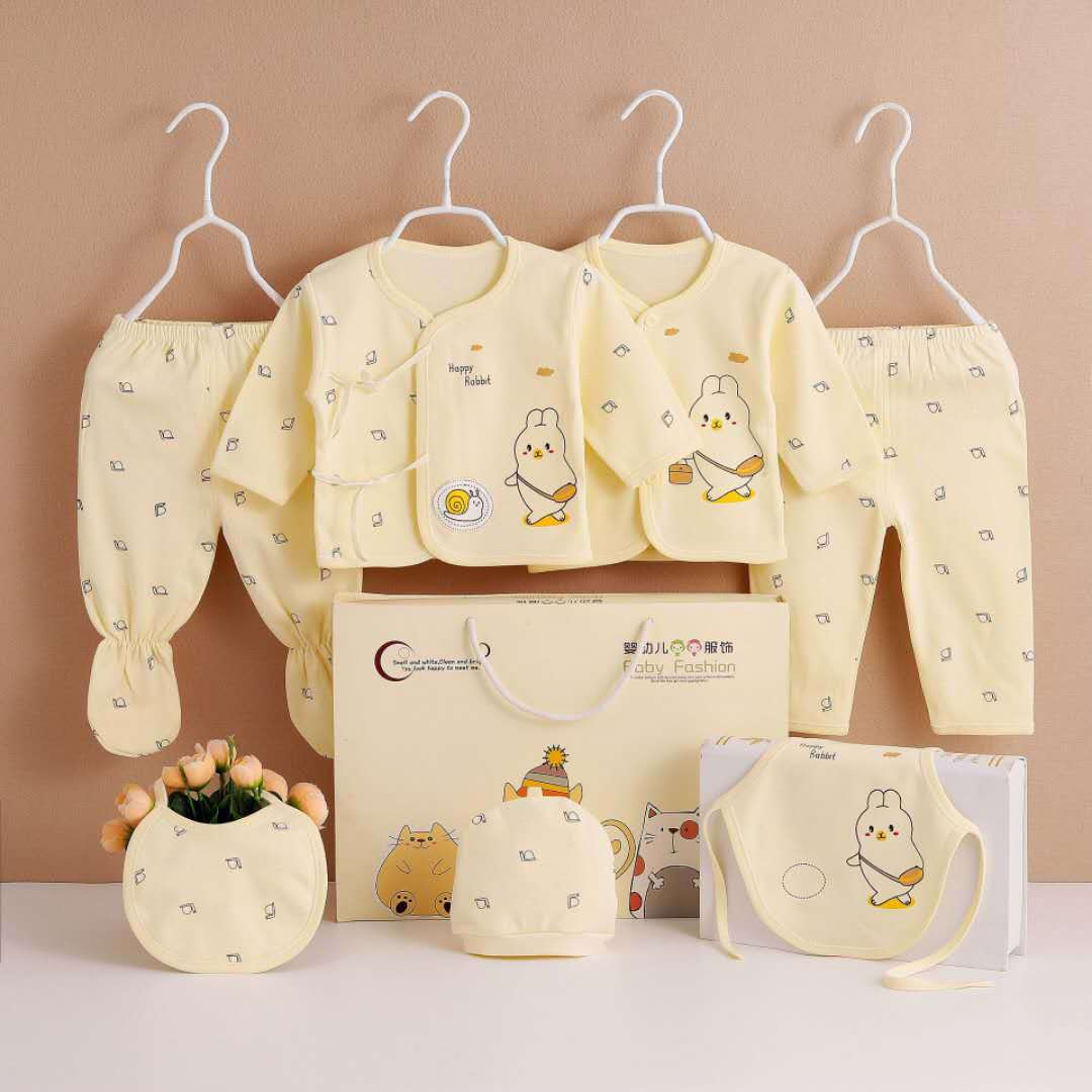 棉質新生嬰兒衣服套裝禮盒春秋冬季剛出生滿月禮物寶寶用品七件套
