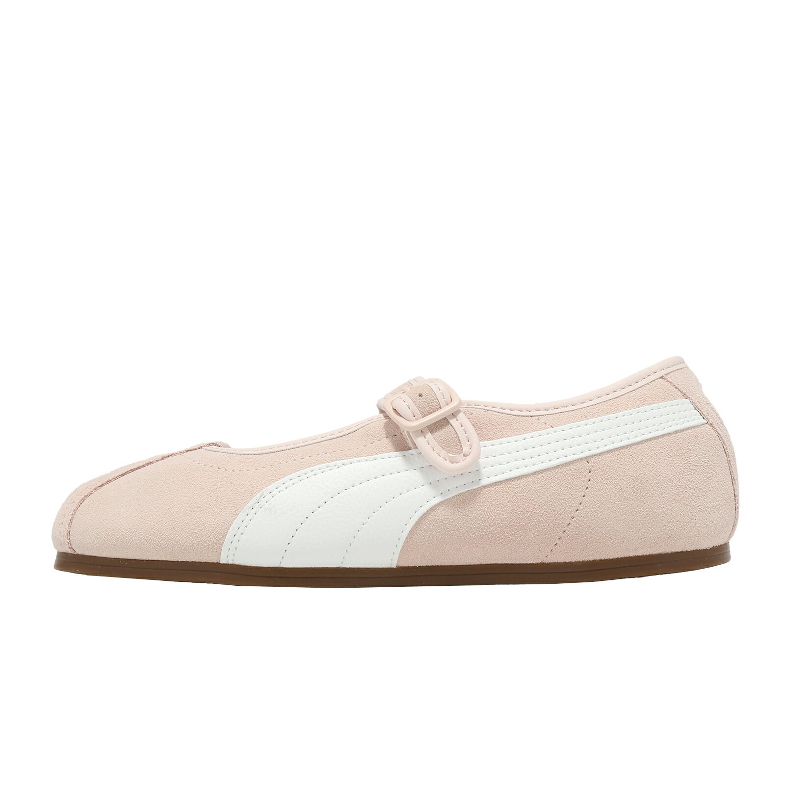 Puma 休閒鞋 Tacklette Wns 女鞋 粉 麂皮 魔鬼氈 膠底 瑪莉珍鞋 408550-02