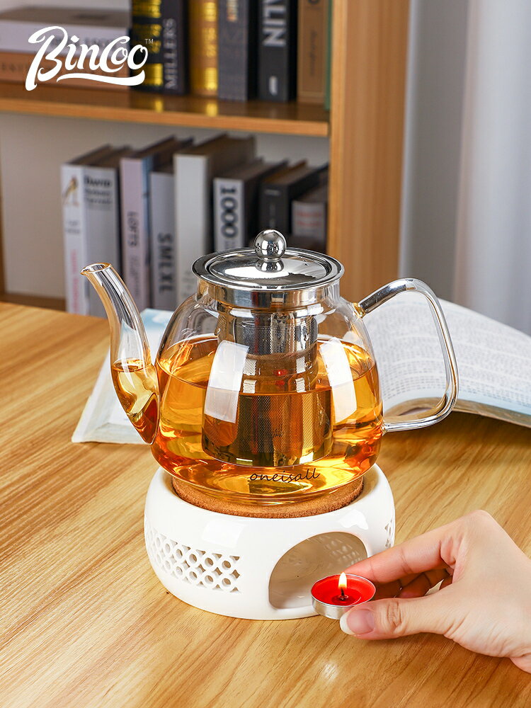 Bincoo蠟燭溫茶爐茶壺加熱陶瓷底座家用煮花茶壺套裝茶蠟茶具配件
