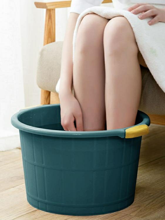 泡腳桶 家用泡腳桶加高過小腿塑料洗腳盆 按摩厚足浴神器保溫養生大深桶