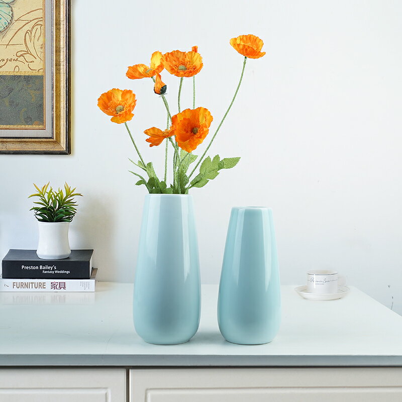 簡約小清新干花陶瓷花瓶花器北歐家居客廳餐桌臥室桌面裝飾品擺件