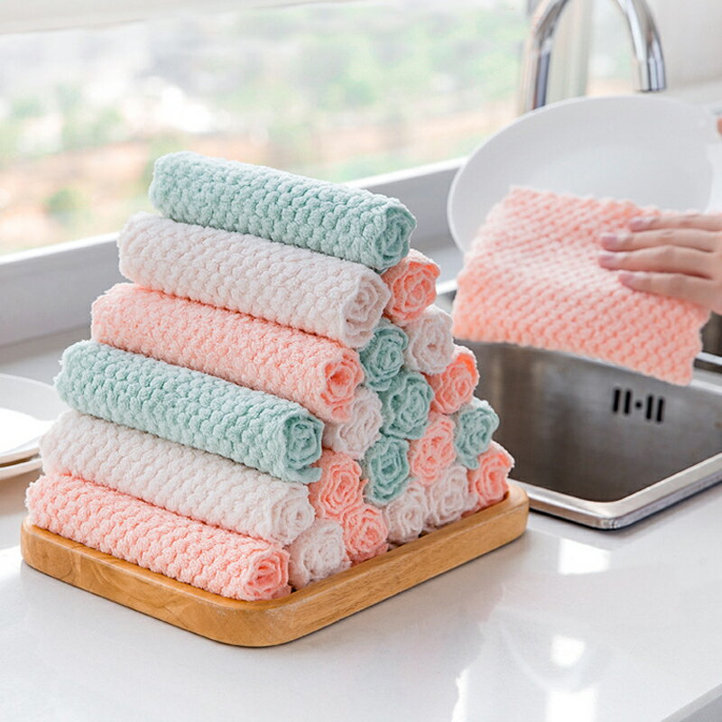 洗碗布巾抹布家務清潔廚房用品毛巾去油家用吸水懶人不掉毛不沾油