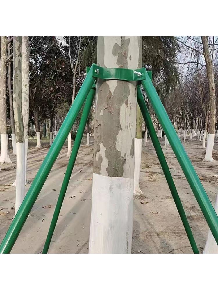 樹木支撐架樹苗綠化固定器苗木烤漆支撐桿鐵抱箍鋼管鍍鋅金屬