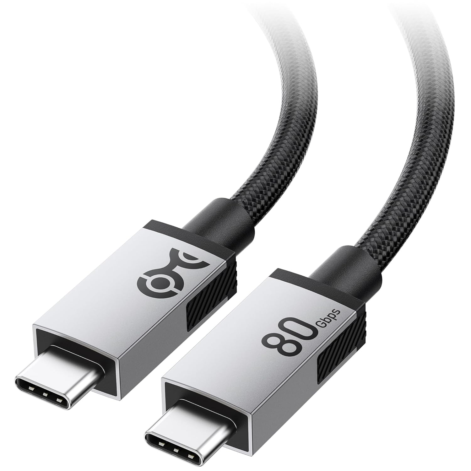 [6美國直購] Cable Matters 201425-BLK-2m 80Gbps USB4 編織線 傳輸線 8K 120Hz USB Type-C 相容 Thunderbolt 5 4