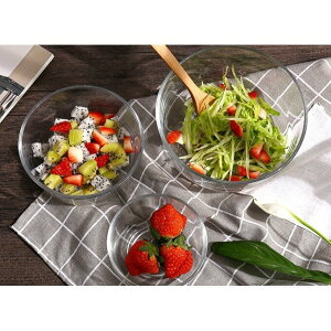 玻璃沙拉水果蔬菜碗 (光身碗-可耐熱到100度.但不可直接加熱)