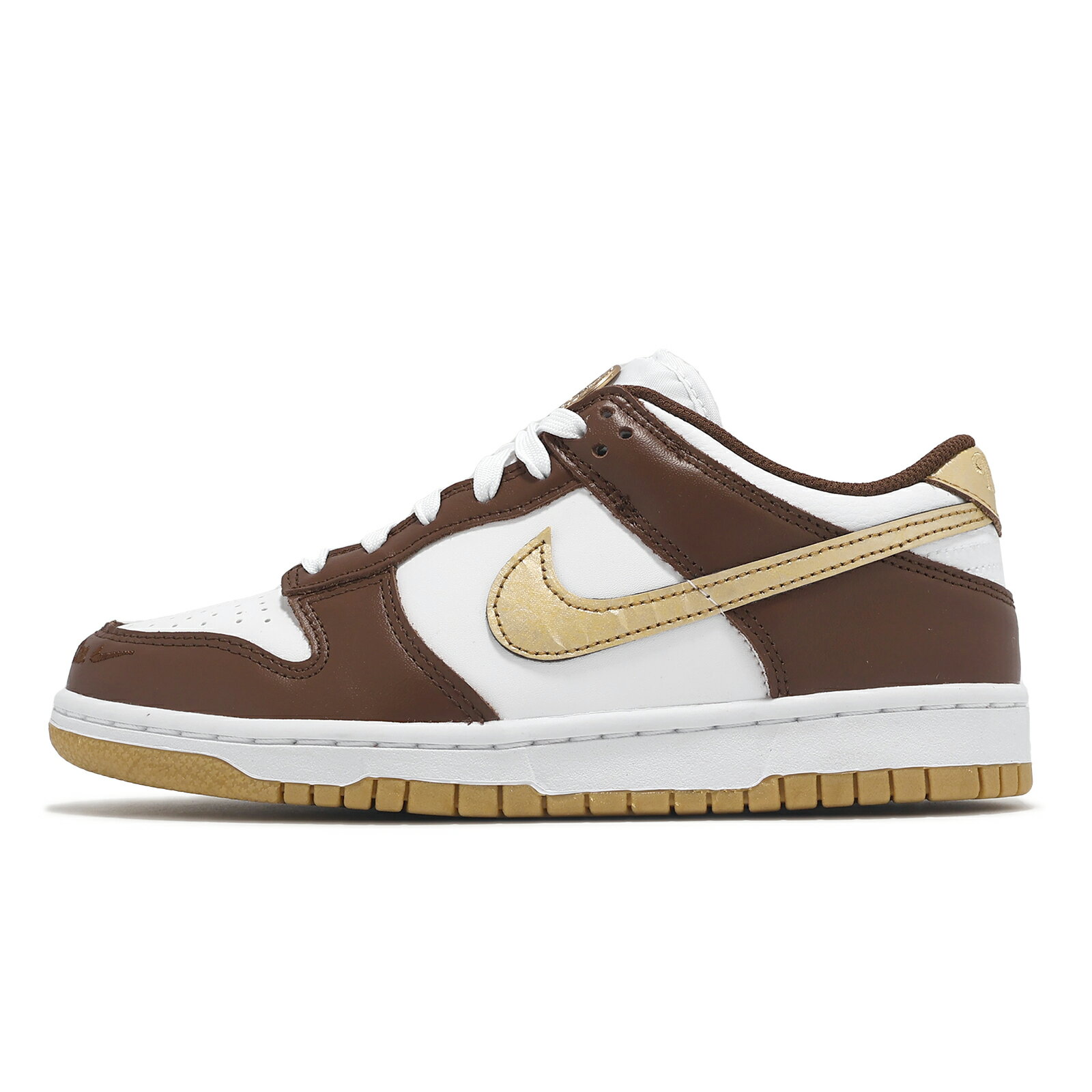 Nike 休閒鞋 Dunk Low GS 大童 女鞋 焦糖棕 金 百搭