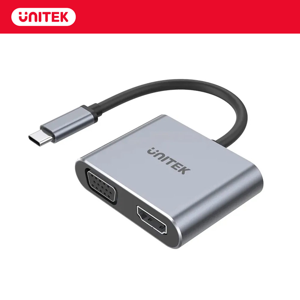 【UNITEK】USB-C TO HDMI/VGA轉接器 V1126A【三井3C】