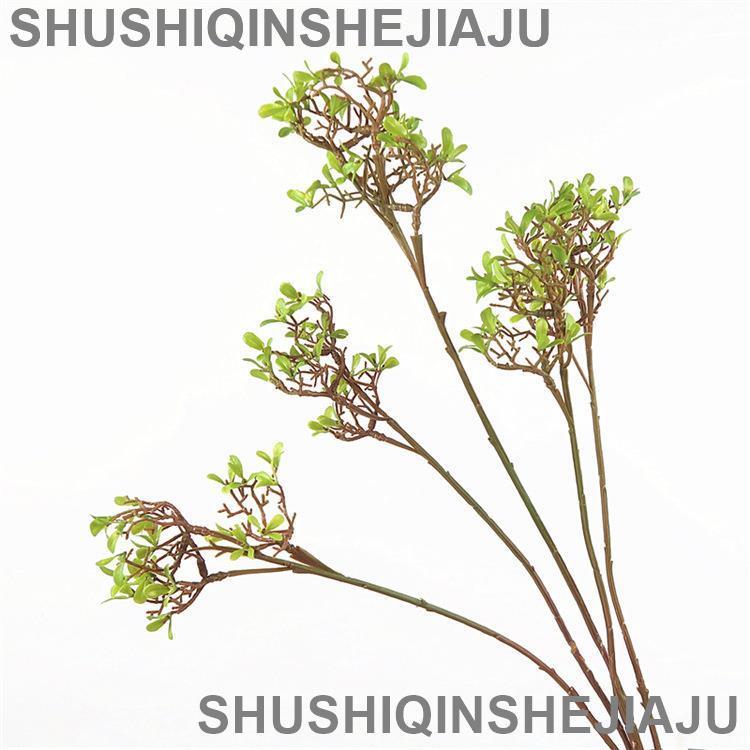 滿280元出貨 仿真花 假花 可開發票 田園模擬綠植春葉枝幹樹枝室內家居擺放植物百搭插花配材婚慶花藝