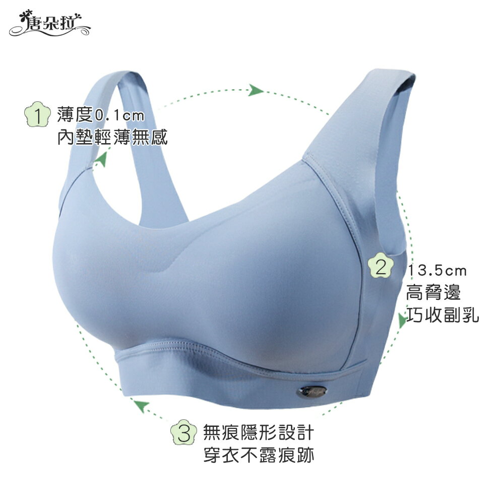 輕盈無痕無鋼圈內衣 輕體舒適機能無痕隱形胸衣 零著感透氣親膚-M.L.XL.XXL (7107)-唐朵拉 1