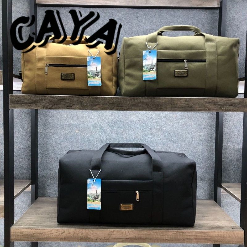 CAYA休閑帆布加厚手提旅行包大容量行李包收納包單肩戶外旅遊揹包—享樂