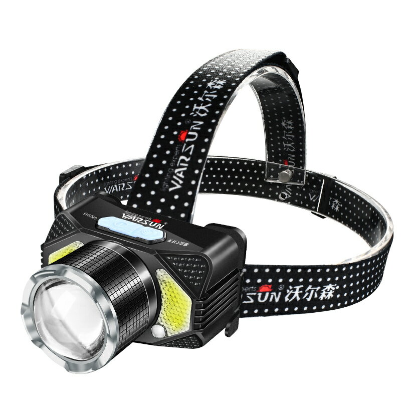 LED頭燈強光充電感應變焦夜釣魚頭戴式防水超亮手電筒米疝氣3000