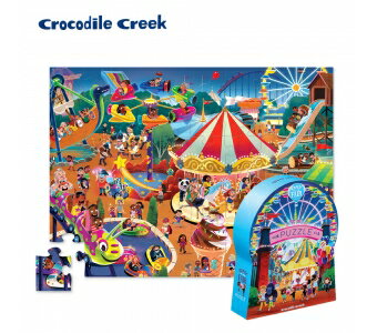 《美國 Crocodile Creek》博物館造型盒學習拼圖-遊樂園 48片 東喬精品百貨