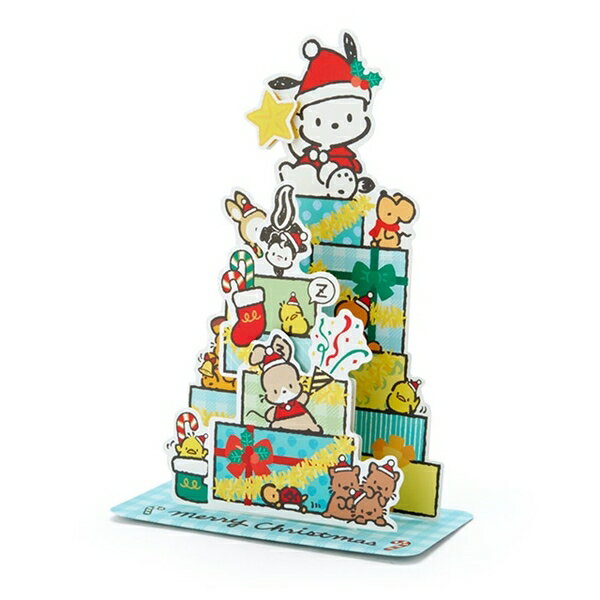 【震撼精品百貨】Pochacco 帕帢狗~日本三麗鷗Sanrio 帕恰狗造型立體聖誕卡-聖誕樹*08931