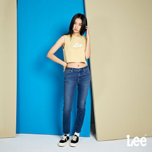 Lee 女款 433 雙色袋花 涼感高腰合身窄腳牛仔褲 9.9oz Jade | Modern & Cooling