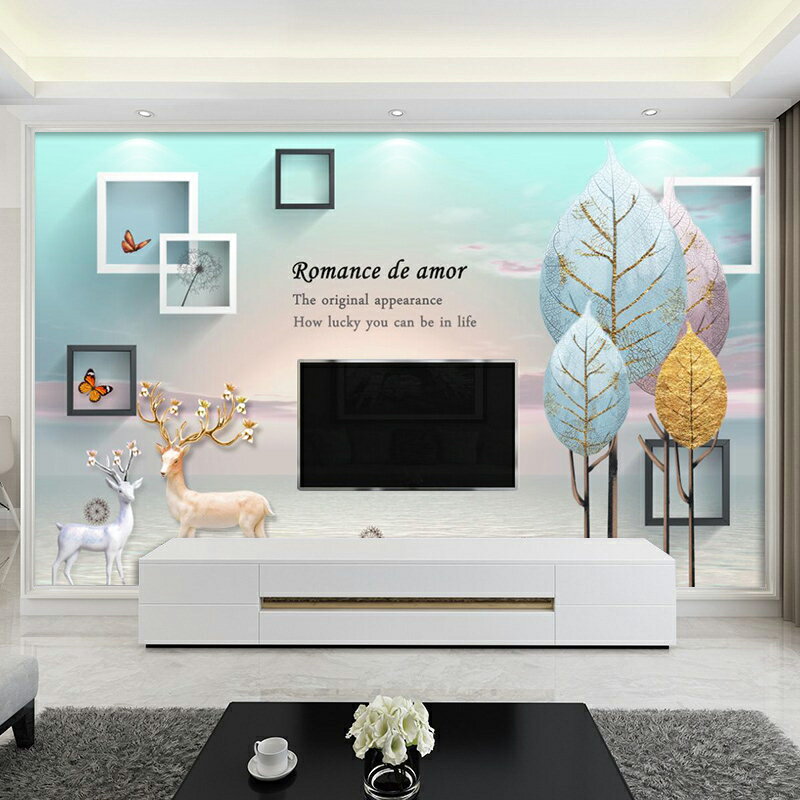風景牆紙 8d電視背景牆壁紙3d大氣現代簡約家和牆紙影視牆裝飾客廳定製壁畫『XY27223』