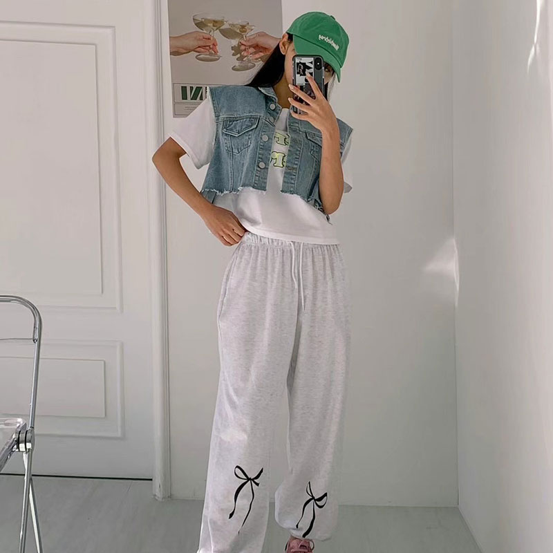 ANNAS 正韓蝴蝶結縮口褲 運動褲 棉褲 大蝴蝶結 浪漫芭蕾舞風格 韓國長褲 3